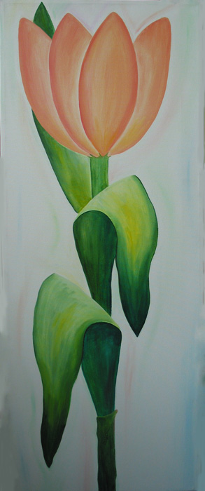 'Tulpe lachs' - 290,00 € - 120 x 50 cm